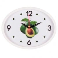 Часы 2720-007 Овал Белый "Авокадо" Рубин 22,5*29см