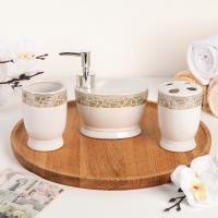 Набор для ванной керамика "Зевс", 3 предмета, серый   