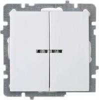 Выключатель 2-кл.с подсветкой   белый механизм 24110404 Nilson Thema 