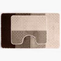 Коврик для в/к из 2 шт. 50*80 2239 коричн. AQUA Prime SILVER
