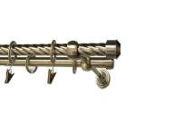 Карниз мет. д.25/19 Твист Антик 2,4м 2х рядный