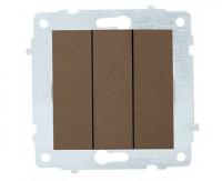 Выкл 3кл 10А мокка OVIVO 600-000219-254