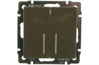 Выключатель 2-кл. с/п  WL-SW-2G-LED (черный матовый) Werkel