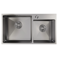 Мойка  врез. 72х40см ДВОЙНАЯ т.3,0 мм глубина 220мм+сифон MIXLINE