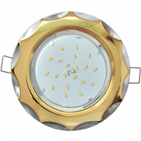 Светильник  GX53 Н4 встраив. без рефл. "звезда"золото-хром 38х116  Ecola 