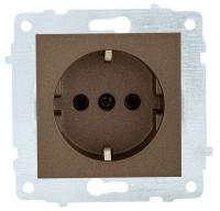 Розетка 1-м с/з мокка OVIVO 600-000319-217