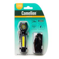 Фонарь налобн.,акк 3,7В, 3 реж, черный,3Вт,магнит 53409 Camelion