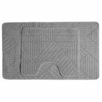 Коврик для в/к из 2 шт. 50*80 2253 серый AQUA Prime Cross LOOP