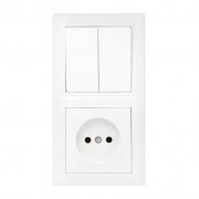 Блок 2В-РЦ-693 ск СП 2кл+роз з/к белый "Стиль" Bylectrica