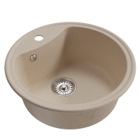Мойка ML-GM09 круг 510мм Бежевая гл.чаши 190мм