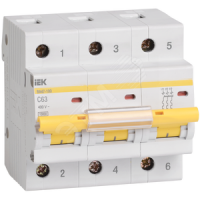 Выключатель автоматический ВА47-100 3Р 100А (С) 4,5кА IEK