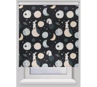 Штора рулонная 70*160см Лунный заяц, черный Blackout Print