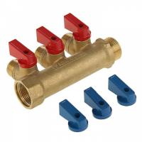 Коллектор 3/4" х 16 с 3-мя кранами    -  3/25