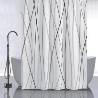 Штора д/ванной 01-96 Черные Лилии без колец 180*180 