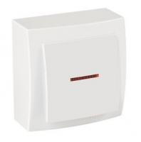 Выключатель белый 1-кл.с подсветкой 26111002 Nilson Themis 