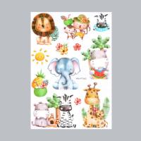 Наклейка пласт "Звери в тропиках" 50х35 см