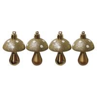 Набор укр. "Грибочки" 6см 4шт золото 007453