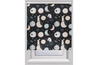 Штора рулонная 55*160см Лунный заяц, черный Blackout Print