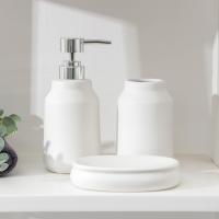 Набор для ванной керамика  "Глянец", 3 предмета, белый   