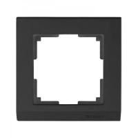 Рамка на 1 поста  WL-Frame-01 Stark Black (черная, пластик)  Werkel
