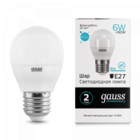 Лампа 6W E27 4100K  Gauss LED Eleventary Globe