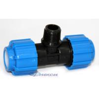 Тройник ПЭ с наруж. резьбой 25х1/2"х25  - 43/2