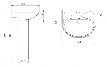 Умывальник Вест с/о белый г. Воротынск