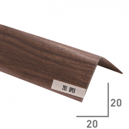 Угол 20х20 мм        Орех