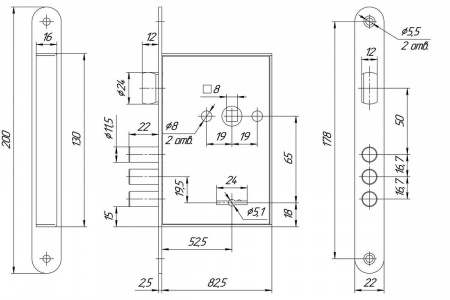 Замок врезной 3В9 902.0.0 (5 ключей) МЕТТЭМ