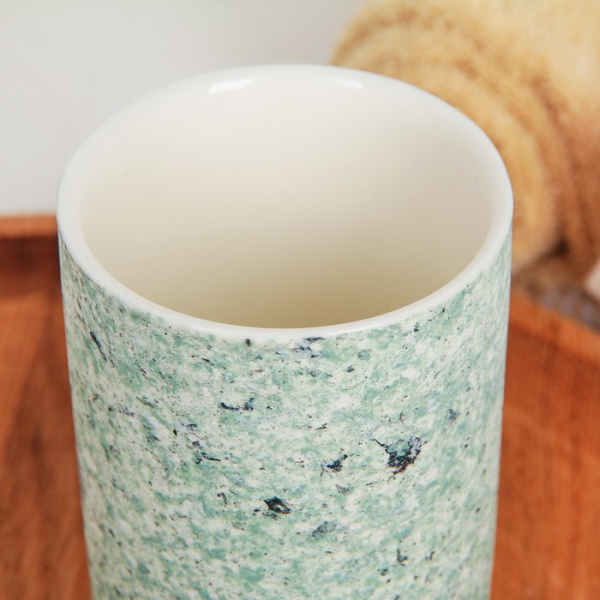 Набор для ванной керамика "Гранит", 3 предмета, зеленый