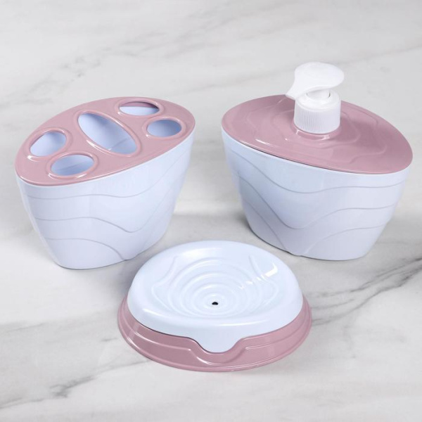 Набор для ванной пластик 3 предмета, МИКС   