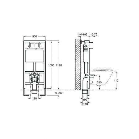 Инсталляционная система  ROCA DUPLO WC (d110 и d90)