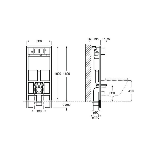 Инсталляционная система  ROCA DUPLO WC (d110 и d90)