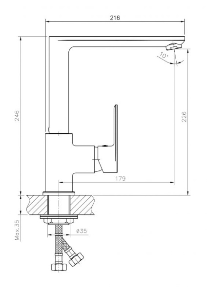 Смеситель для кухни 35к НВ 70505 HAIBA  