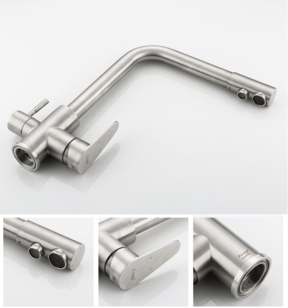 Смеситель д/кухни с подк. питьевой воды 4348F Frap 35к НЕРЖ