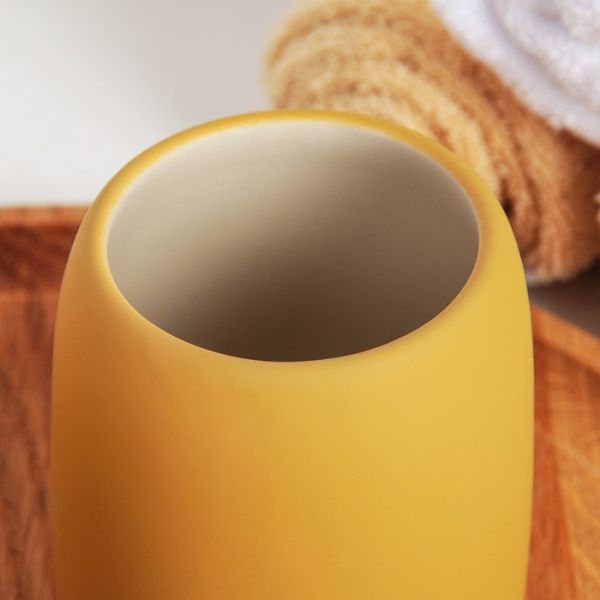 Набор для ванной керамика "Леденец", 3 предмета, бежевый