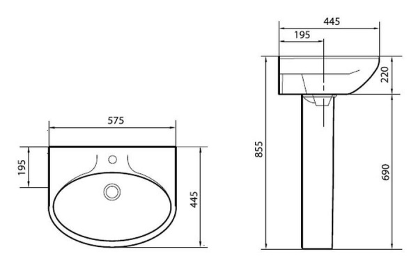 Раковина САМАРСКАЯ бел. ВКС с хром. обрамлением г. Самара
