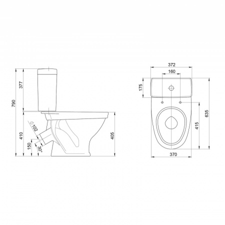 Унитаз-компакт "Форвард" белый с/арм. и с сид. г. Воротынск