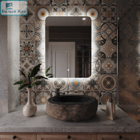 Зеркало MIXLINE "Алон радиус" 600*800 светодиод. подсв. сенсорный выкл.