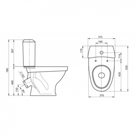 Унитаз компакт Вест белый с арм. г. Воротынск