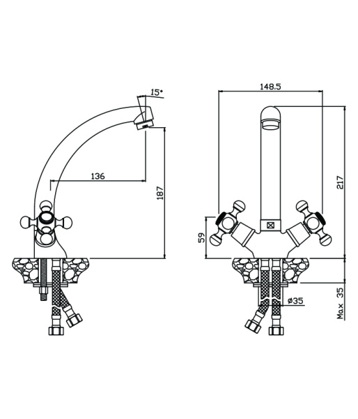 Смеситель для кухни  GIRONA 01430GR