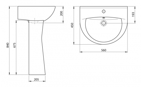 Умывальник "Виктория" с/о белый г.Воротынск