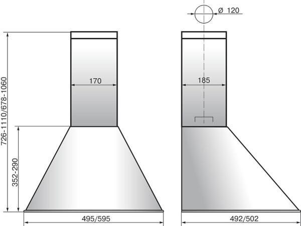 Вытяжка ELIKOR Эпсилон 50 нерж/серебро 3ск., 60Дб