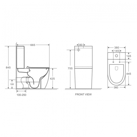 Унитаз безободковый "Grado" сид. м/лифт Azario AZ-2141