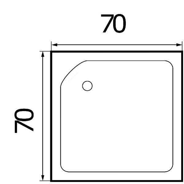 Поддон стальной эмалированный 0,7х0,7х0,12  ANTIKA  APS-70001 