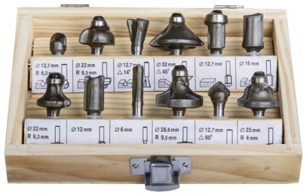 Набор STAYER Фрезы по дереву, 12шт 