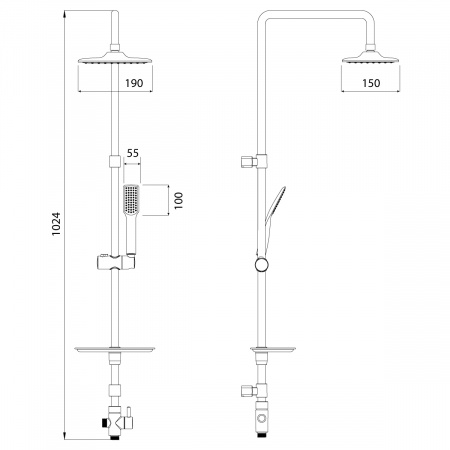 Душевой гарнитур Lemark LM8804С Тропический дождь + лейка 1 поз