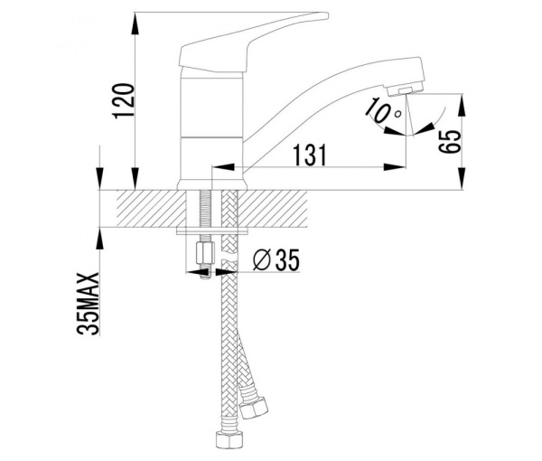 Смеситель для умывальника Lemark LM3107С "Омега"повор.изл. 35к