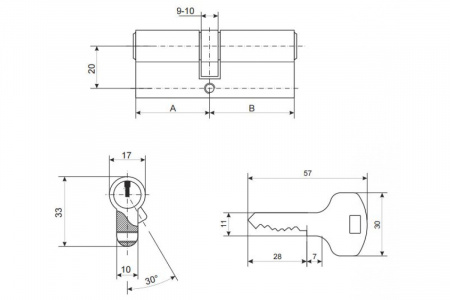 Цилиндр 60-Z-G Apecs