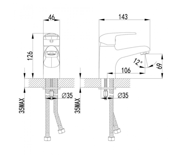 Смеситель для умывальника Lemark LM3306С "Прамен" 35к